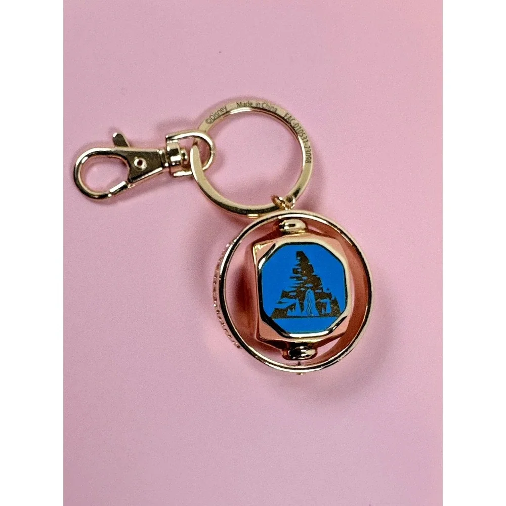 Disneyland Resort Spinner Keychain Castle Icons Disney Store Gold Tone